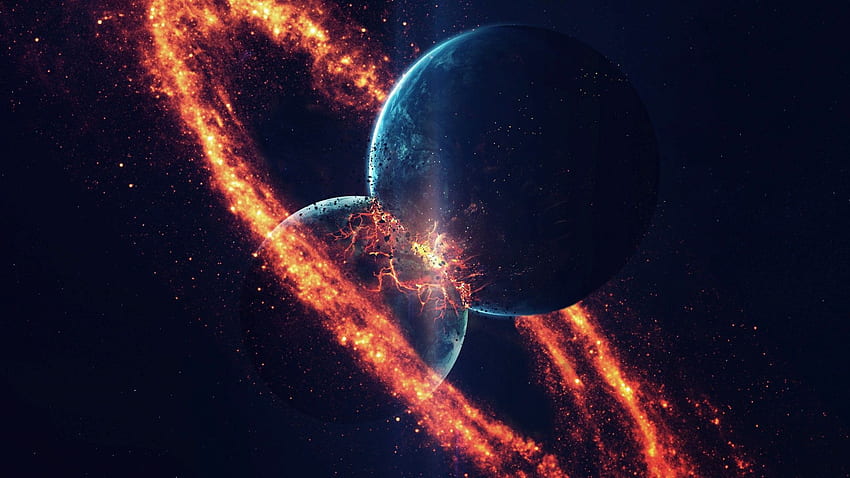 of Collision, Planet, Space background &, Galaxy Collision HD wallpaper
