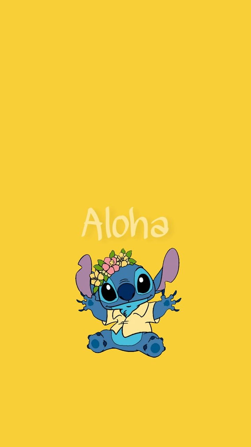 พื้นหลังด้วย Stitch โดยยีราฟ วาด Stitch, Disney, Lilo และวาด Stitch, Aloha Stitch วอลล์เปเปอร์โทรศัพท์ HD