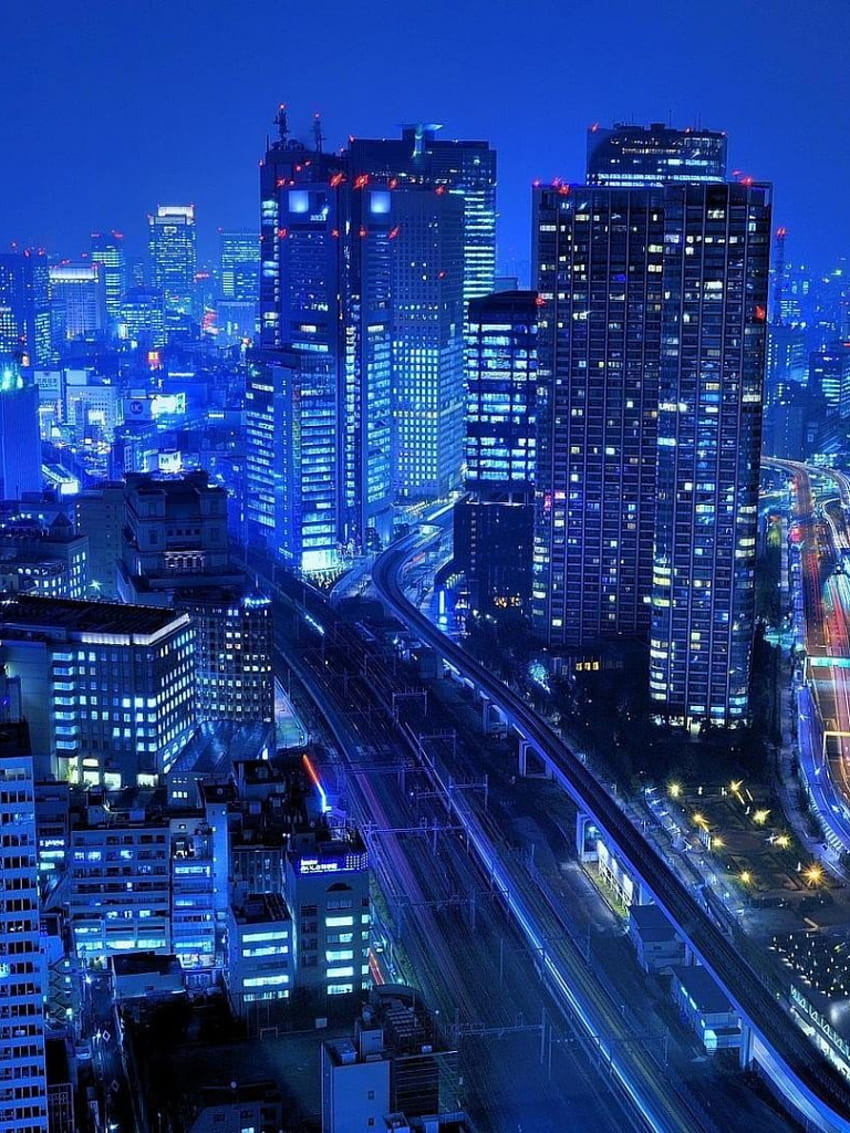 light Japan blue Tokyo cityscapes night buildings roads [] for your , Mobile & Tablet. Explore Light It Up Blue . Light It Up Blue HD phone wallpaper