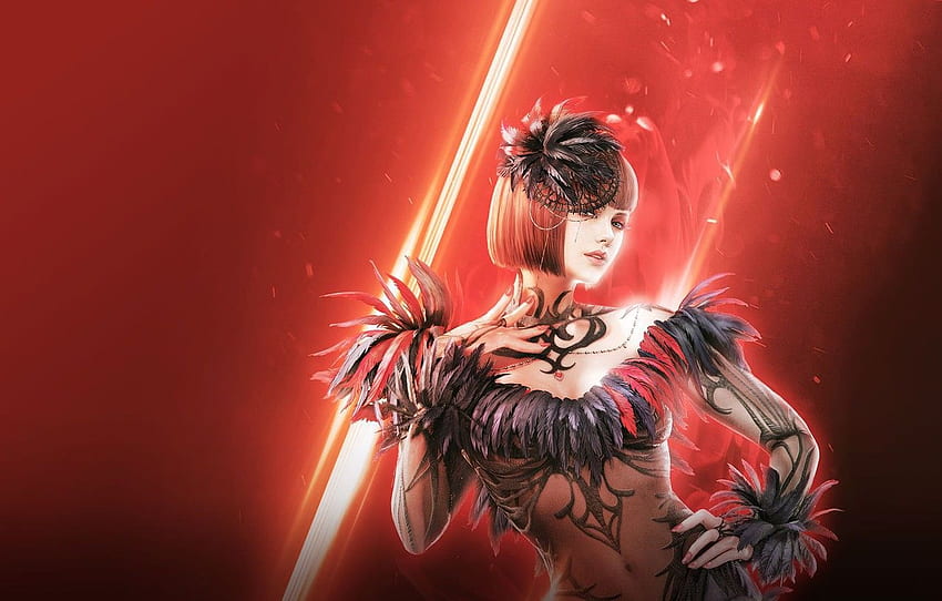 girl, background, feathers, Anna Williams, Tekken 7 Fated Retribution for , section игры HD wallpaper