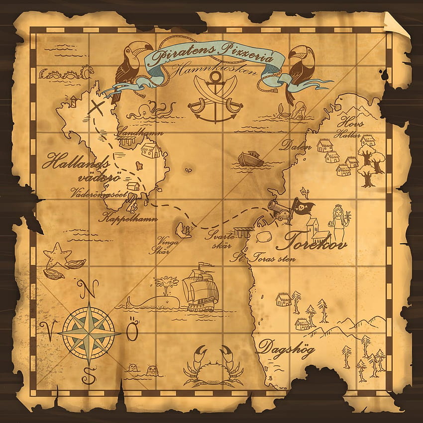 sea monsters. Treasure maps for kids, Pirate treasure maps HD phone wallpaper