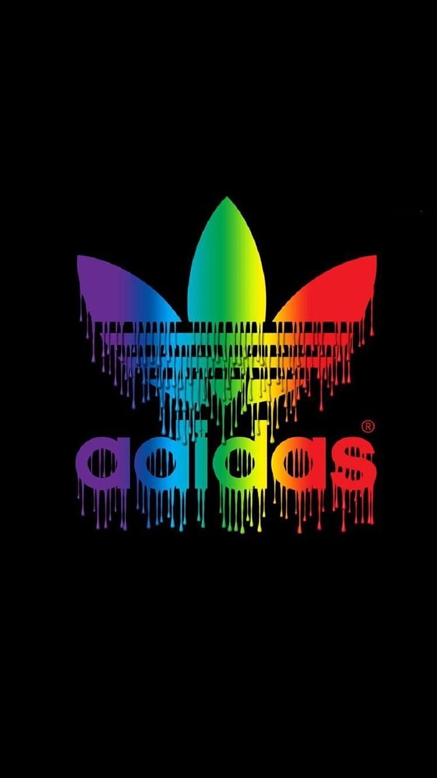 Regenbogen-Adidas. Zitate im Jahr 2019. Adidas-Hintergrund, Adidas-Tumblr, Adidas-Logo HD-Handy-Hintergrundbild