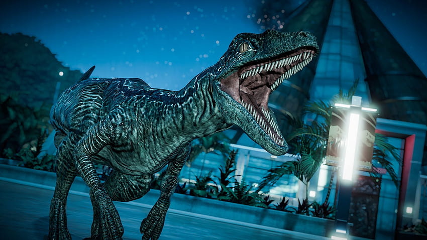 Джурасик свят: Еволюция - Колекция от кожи на Raptor Squad 2019, Velociraptor Blue HD тапет