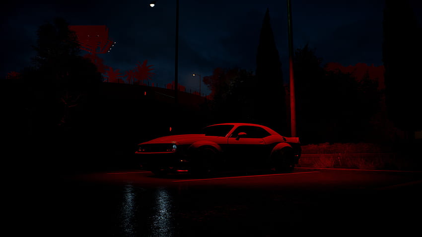 Dodge Challenger ต้องการความเร็ว รถสีแดง วิดีโอเกม วอลล์เปเปอร์ HD