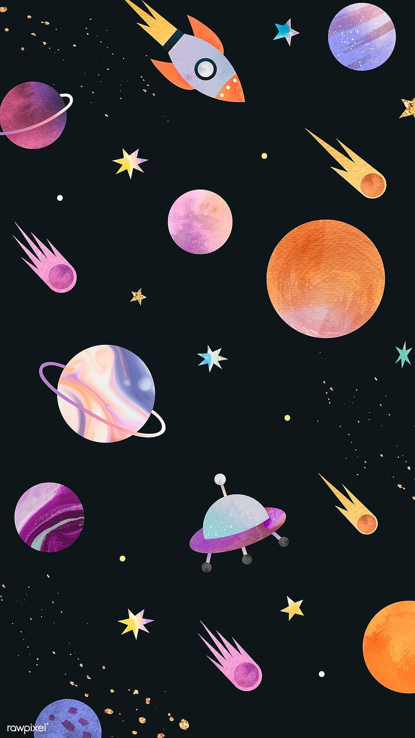 vetor premium do quadro de doodle em aquarela de galáxia colorida em 2020. Galáxia em aquarela, Galaxy, plano de fundo do iPhone, Doodle Space Papel de parede de celular HD