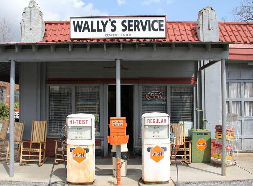 Wally's Service Station, fun, entertainment, history, vacation HD wallpaper