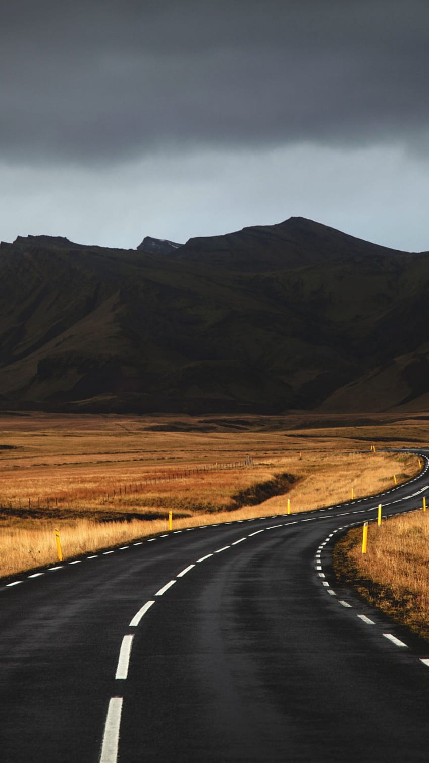 Island, , , Straße, Berge, Wolken, OS, Straße Vertikal HD-Handy-Hintergrundbild