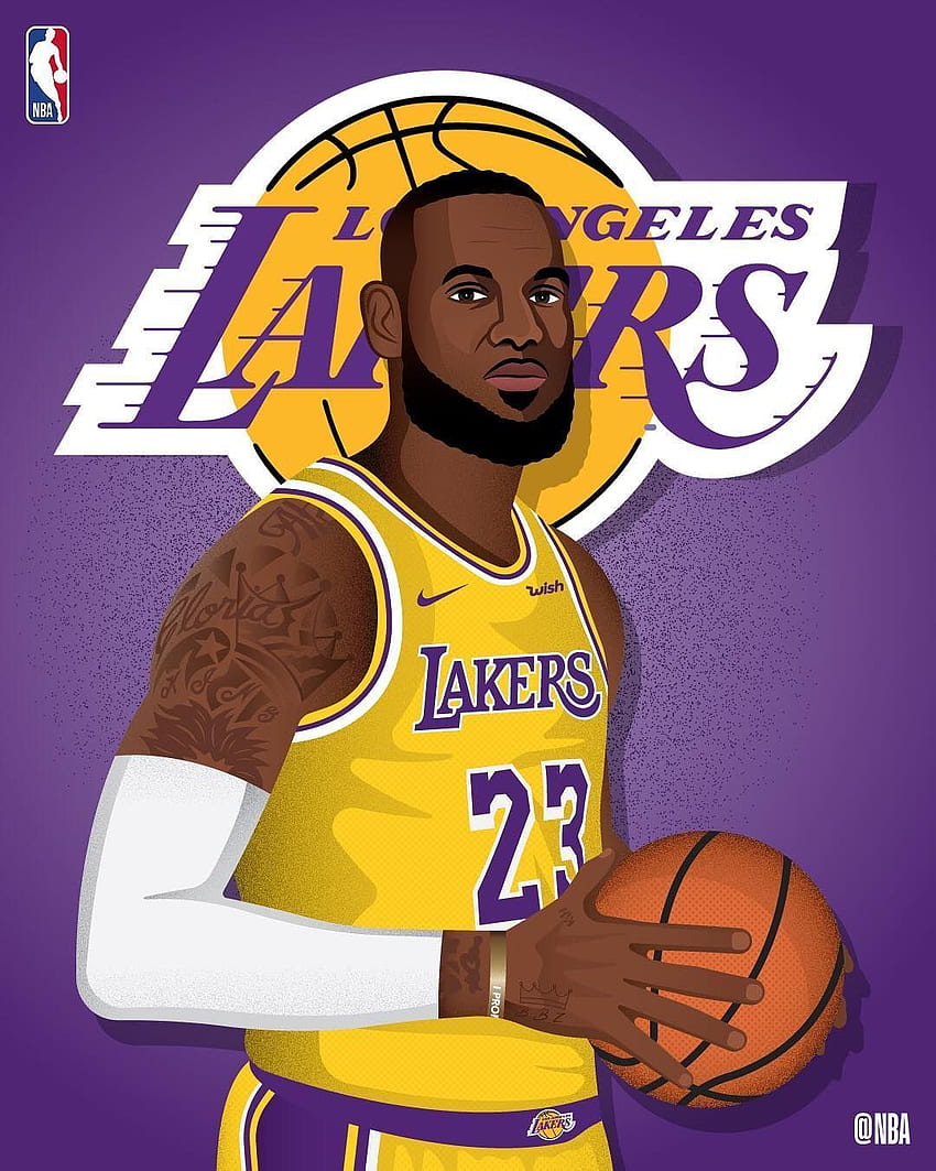 Lebron James-Cartoon, Lakers-Cartoon HD-Handy-Hintergrundbild