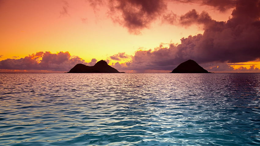 Lanikai Beach with Nā Mokulua Islands in Kailua, Oahu, Hawaii. Windows 10 Spotlight HD wallpaper