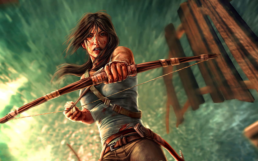 Lara Croft, Tomb Raider, personagem principal, Lara Croft arte, Tomb Raider personagens, Tomb Raider desenhado papel de parede HD
