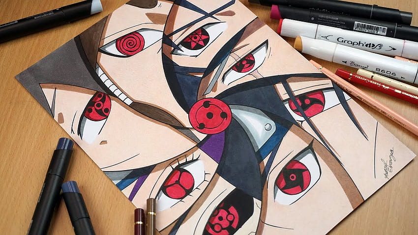 how to draw sasuke sharingan
