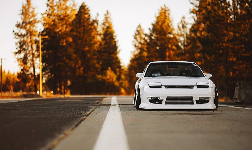 Nissan 240SX Stance White Cars Front, Nissan S13 HD wallpaper