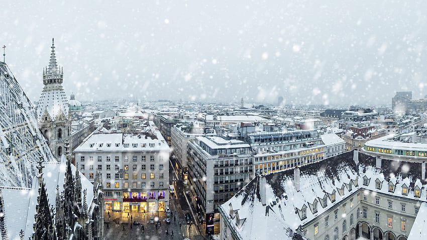 Зима във Виена - и фон, Виена HD тапет