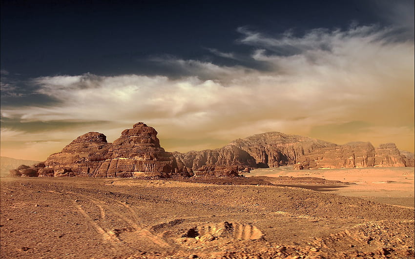 paisagem, natureza, céu, montanhas, areia, deserto papel de parede HD