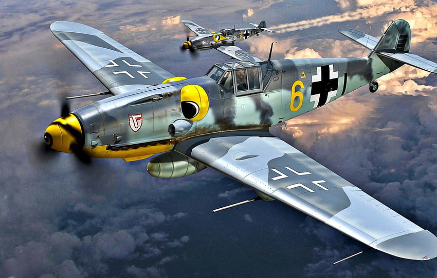 Messerschmitt, Bf 109, Bf.109G 6 R6, ''Udet'', Alfred Surau, กันยายน 1943, 9. JG3 For , Section авиация , Battlefield 1943 วอลล์เปเปอร์ HD