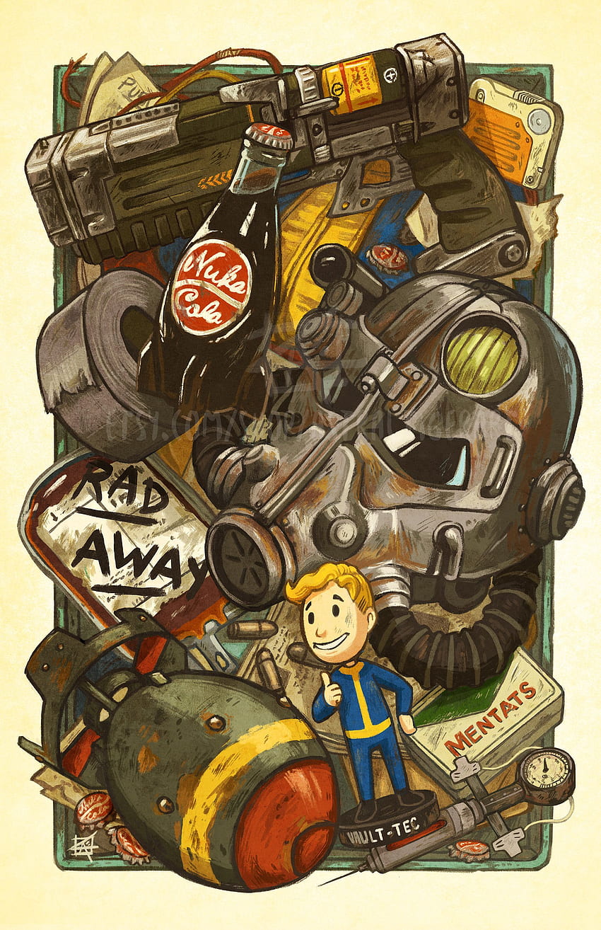 Wasteland Cache affiche impression Fallout Fan Art. Fan art Fallout, Affiches Fallout, Art conceptuel Fallout Fond d'écran de téléphone HD