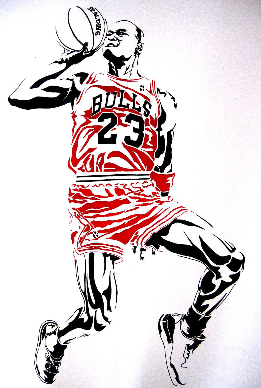 Collection of Michael Jordan Dunk Drawing. High quality, Cartoon Michael Jordan HD phone wallpaper