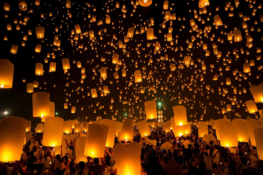 Floating Lanterns Festival, Flying Lantern HD wallpaper