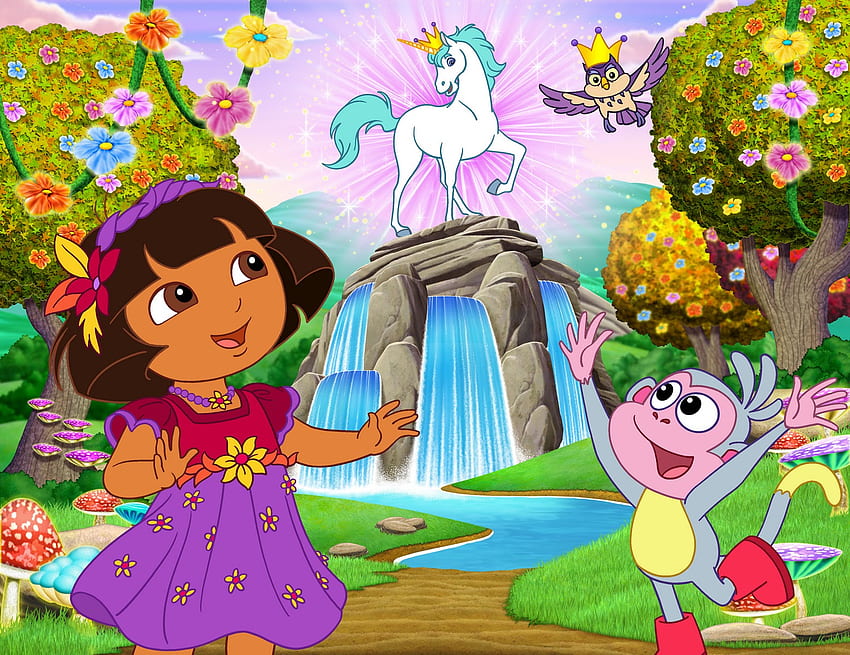 dora enchanted forest, Enchanted Library HD wallpaper