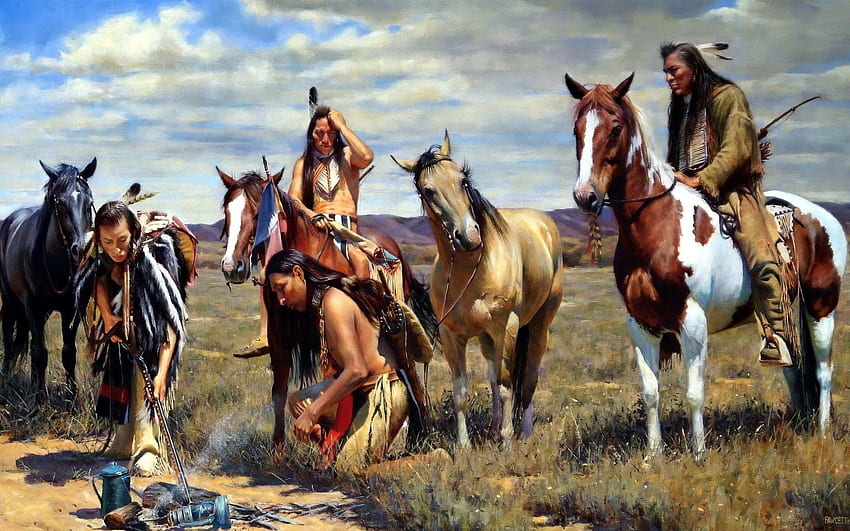 Western Cowboys And Indians HD wallpaper