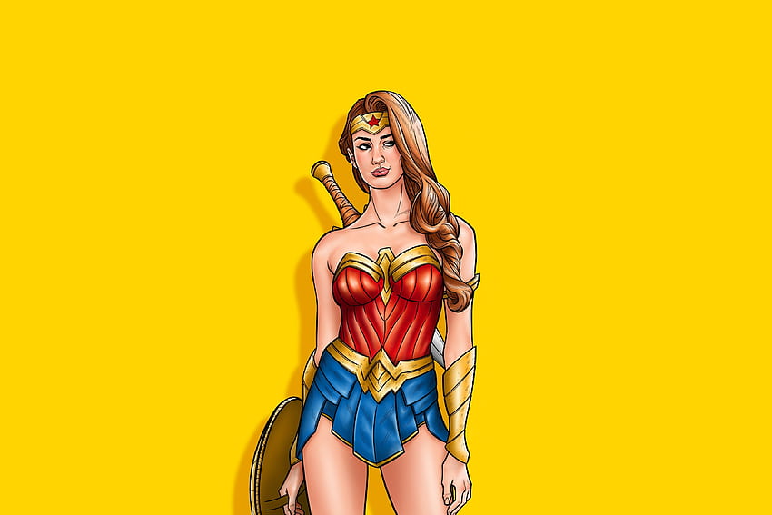 Wonder Woman, warrior, minimal art HD wallpaper