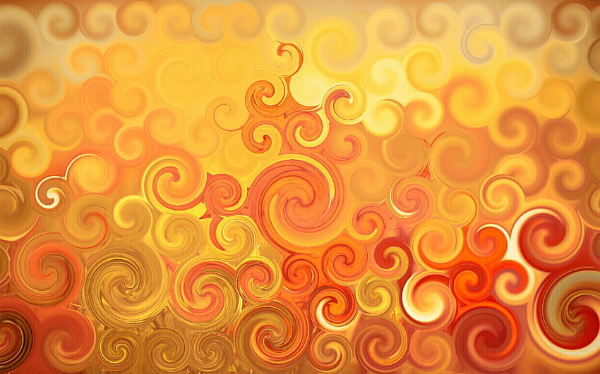 Swirls Circles Colors Art, Orange Art HD wallpaper