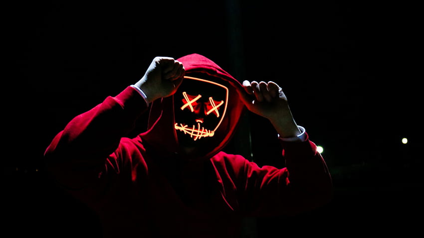 Neon Light Face Horror - Maska LED - Tapeta HD