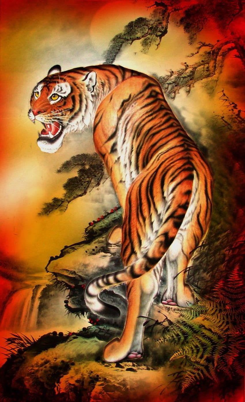 melhor arte do tigre coreano. Arte do tigre, japonês Papel de parede de celular HD