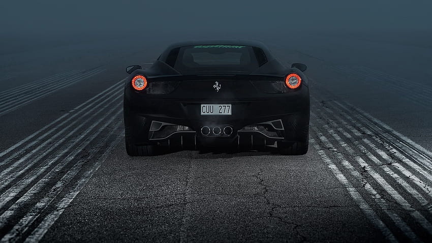 夜, フェラーリ, 車, ライト, の背面図, の背面図, ヘッドライト, Ferrari 458, 458、イタリア 高画質の壁紙