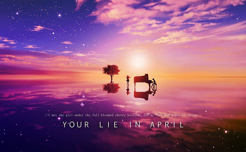 Your Lie In April - Kaori Kousei Sunset, Your Lie in April Lake HD wallpaper