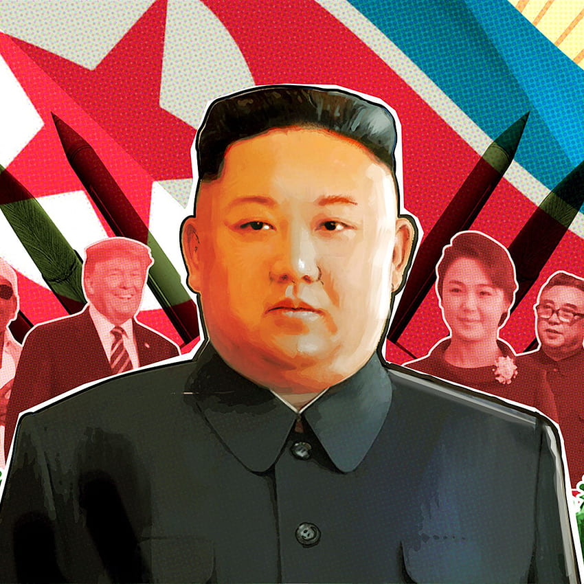Download Kim Jong  Un Smiles While Walking Down The Street  Wallpaperscom
