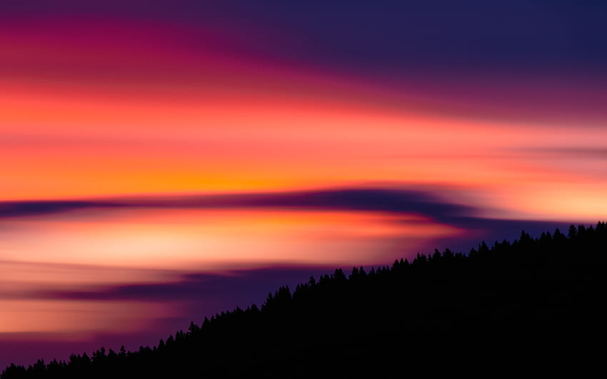 : pejzaż, zachód słońca, kolorowy, długa ekspozycja, Pacific Northwest Landscape Tapeta HD