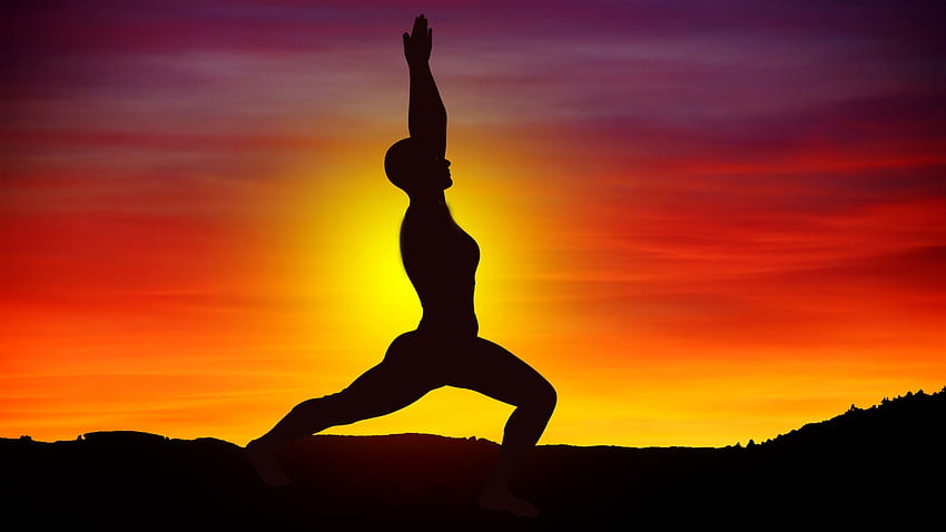 de Yoga, mujer, silueta, atardecer, meditación - de, Yoga Silhouette fondo de pantalla