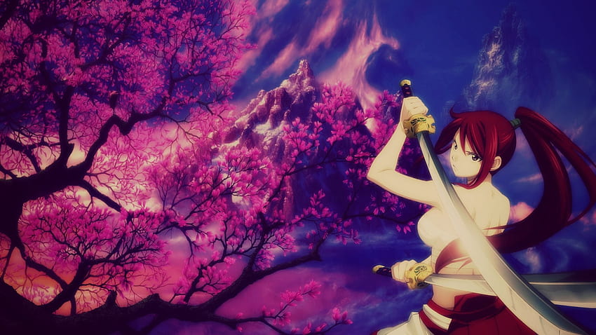 Anime - Fairy Tail Erza Scarlet Sword Girl Anime Sfondo HD