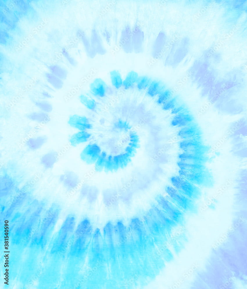 Spiral-Tie-Dye-Muster. Wirbel-Krawattenfarbe. Hippie-Boho-Tiedye-Beschaffenheits-Hintergrund im blauen Skyblues. Stock, Pastellblau Tie Dye HD-Handy-Hintergrundbild