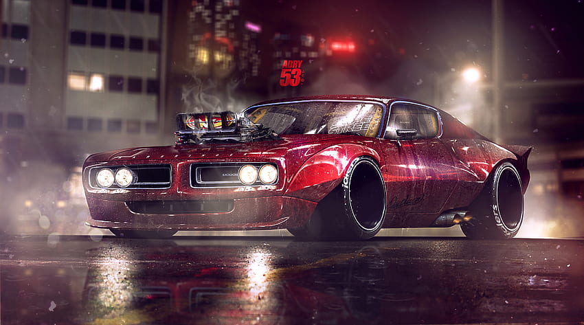 Dodge Charger, Muscle-Car, Artwork HD-Hintergrundbild