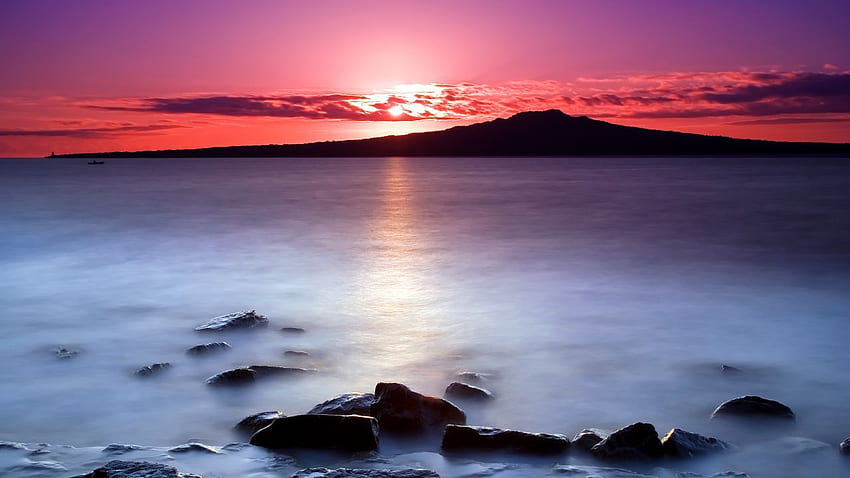 Matahari Terbit, Pantai Utara, Auckland, Selandia Baru,, Alam Wallpaper HD