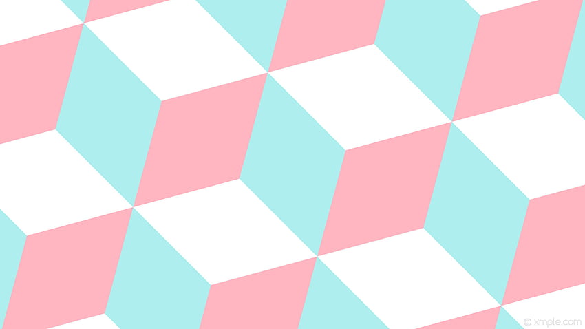 3D Cubes Blue White Pink Pale Turquoise Light - Background Pink And Blue, Pastel Pink and Blue HD wallpaper