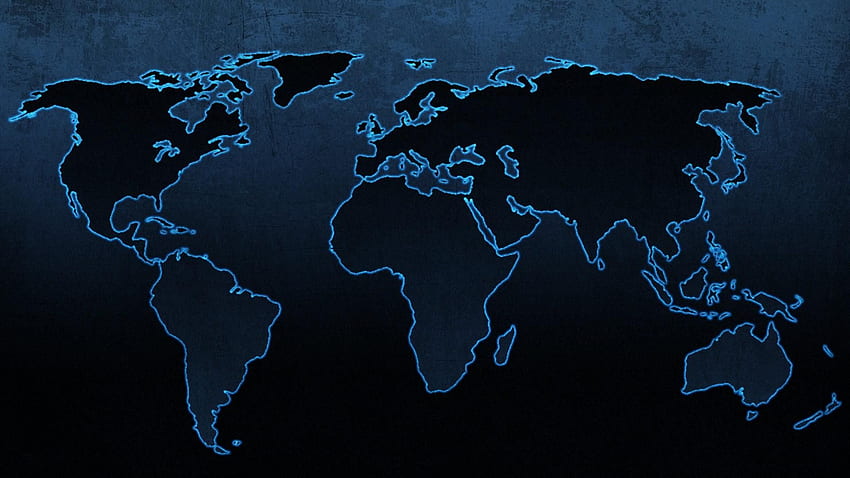 Os continentes azuis mapeiam o mapa do mundo papel de parede HD