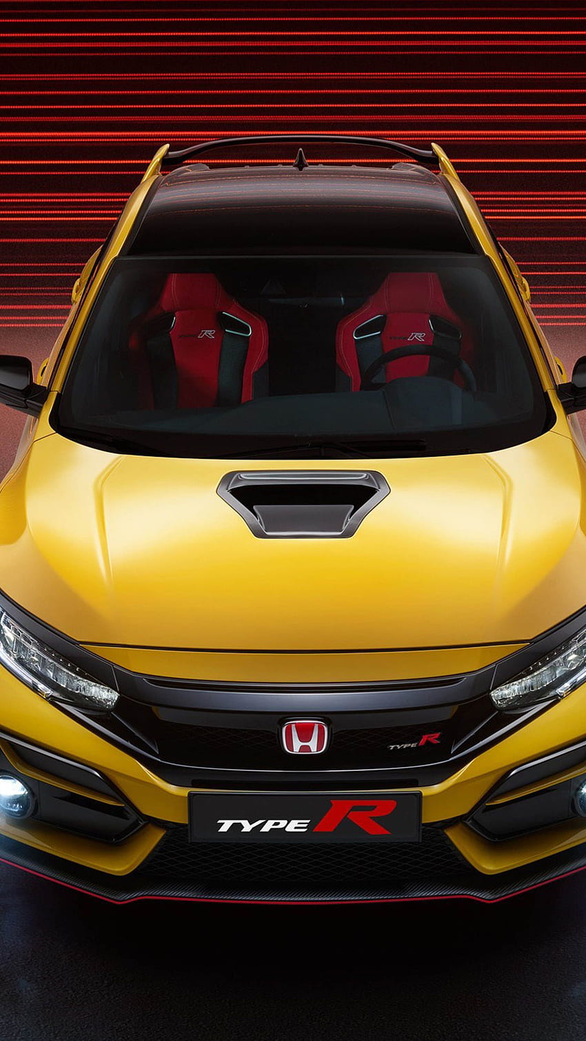Honda Civic Type R Yellow Ultra HD phone wallpaper