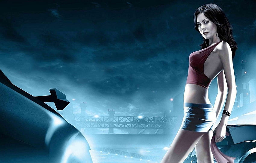 auto, night, race, brooke burke, need for speed, nfs, underground - for , section игры, Need For Speed Underground 2 HD wallpaper