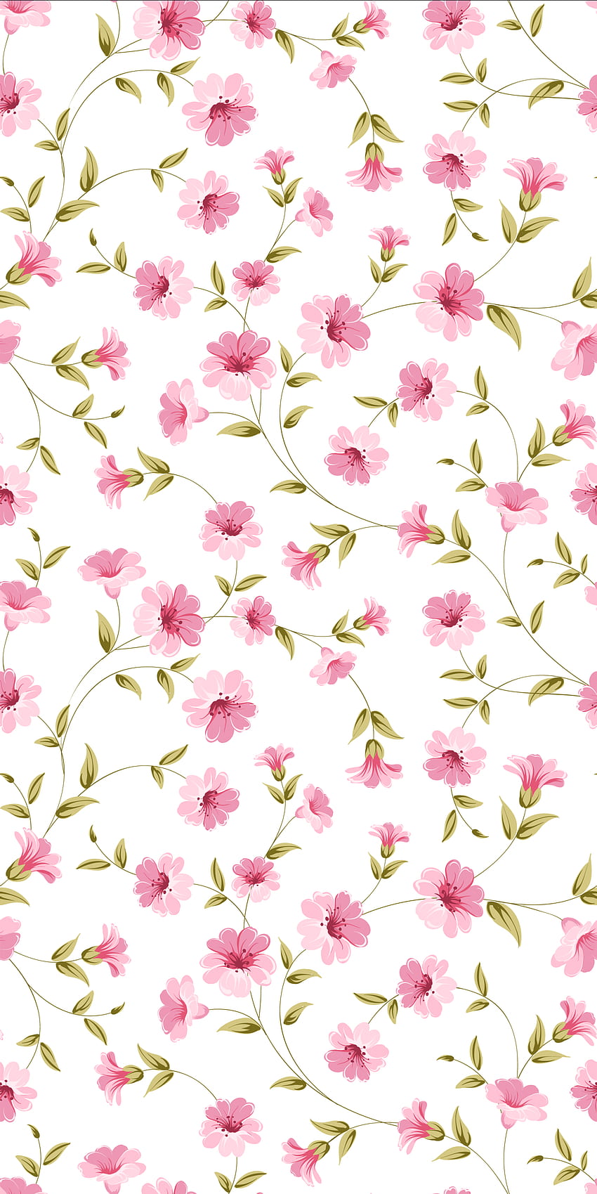 Patrón de flor floreciente, patrón de flor rosa fondo de pantalla del teléfono