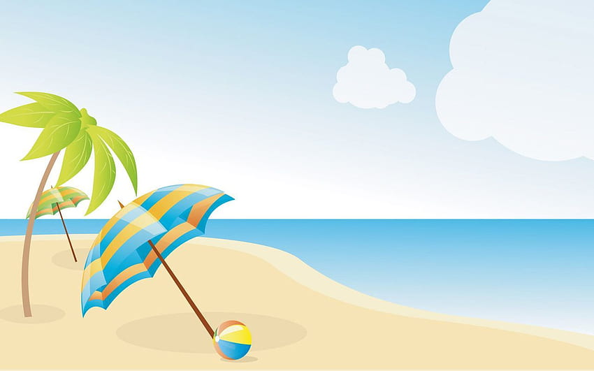 beach clip art. Summer Beach X - vector clip art, Vacation Vector HD wallpaper