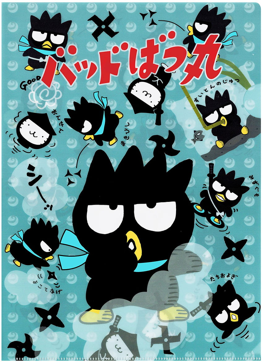 Carpeta Sanrio Badtz Maru Blue Ninja. Sanrio Tuxedo Sam, Pandapple fondo de pantalla del teléfono