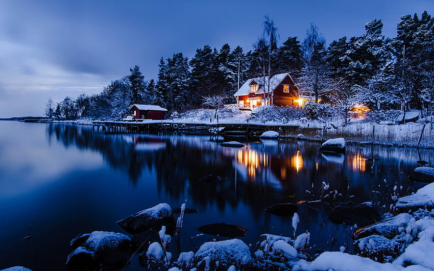 Landscape, Winter, Nature, Snow, Lakes HD wallpaper
