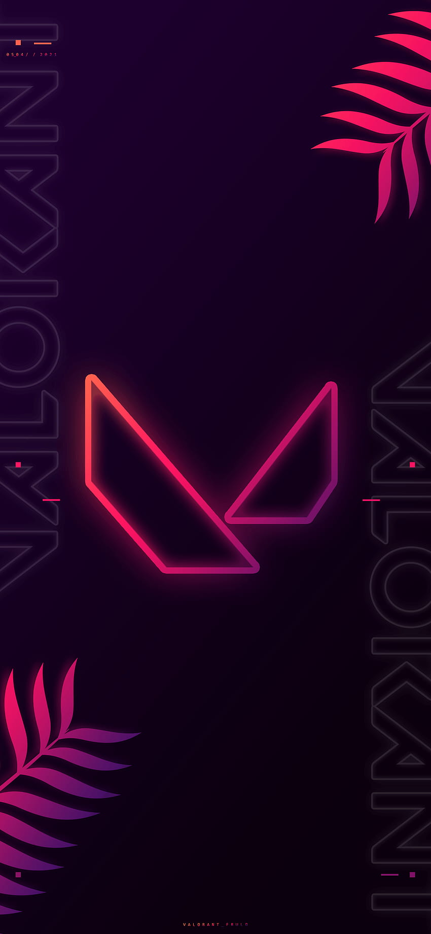 Valorant Neon, червено, магента, игри, Fps, Frulo, лого HD тапет за телефон