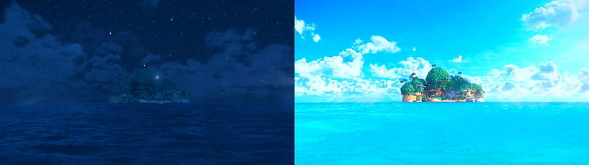 Destiny Islands Night Day Dual Monitor : KingdomHearts, Destiny Dual Screen HD wallpaper