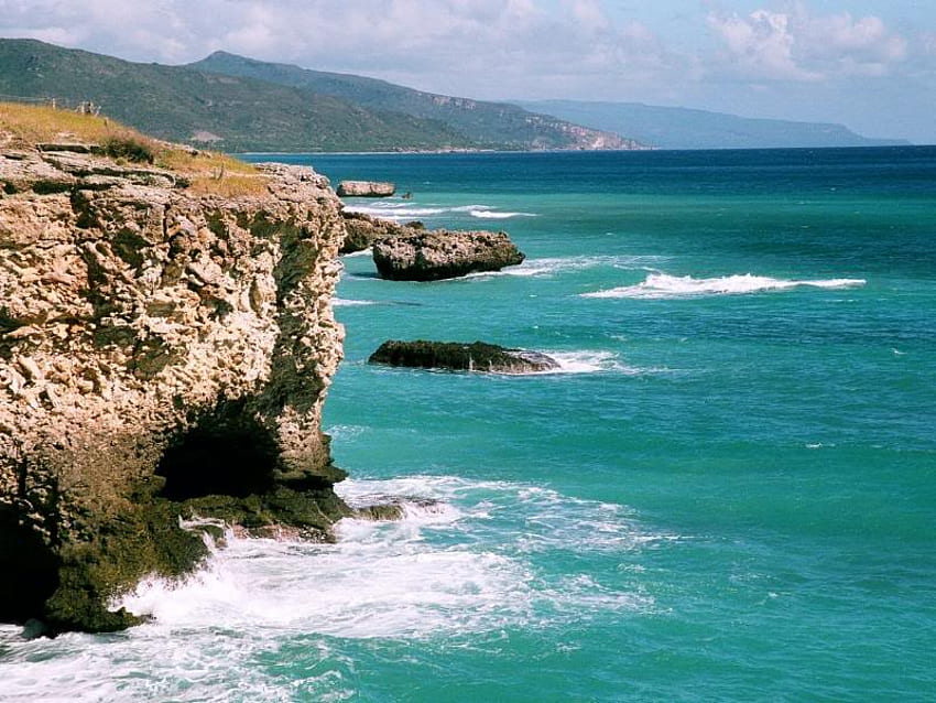 Coastline, cuba, water, ocean, rock HD wallpaper