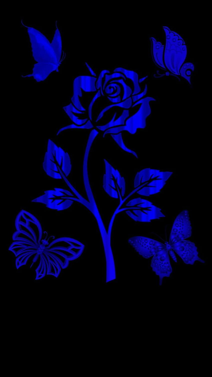 Azul . Rosas azuis, fundo bonito, borboleta, flor preta e azul iPhone Papel de parede de celular HD