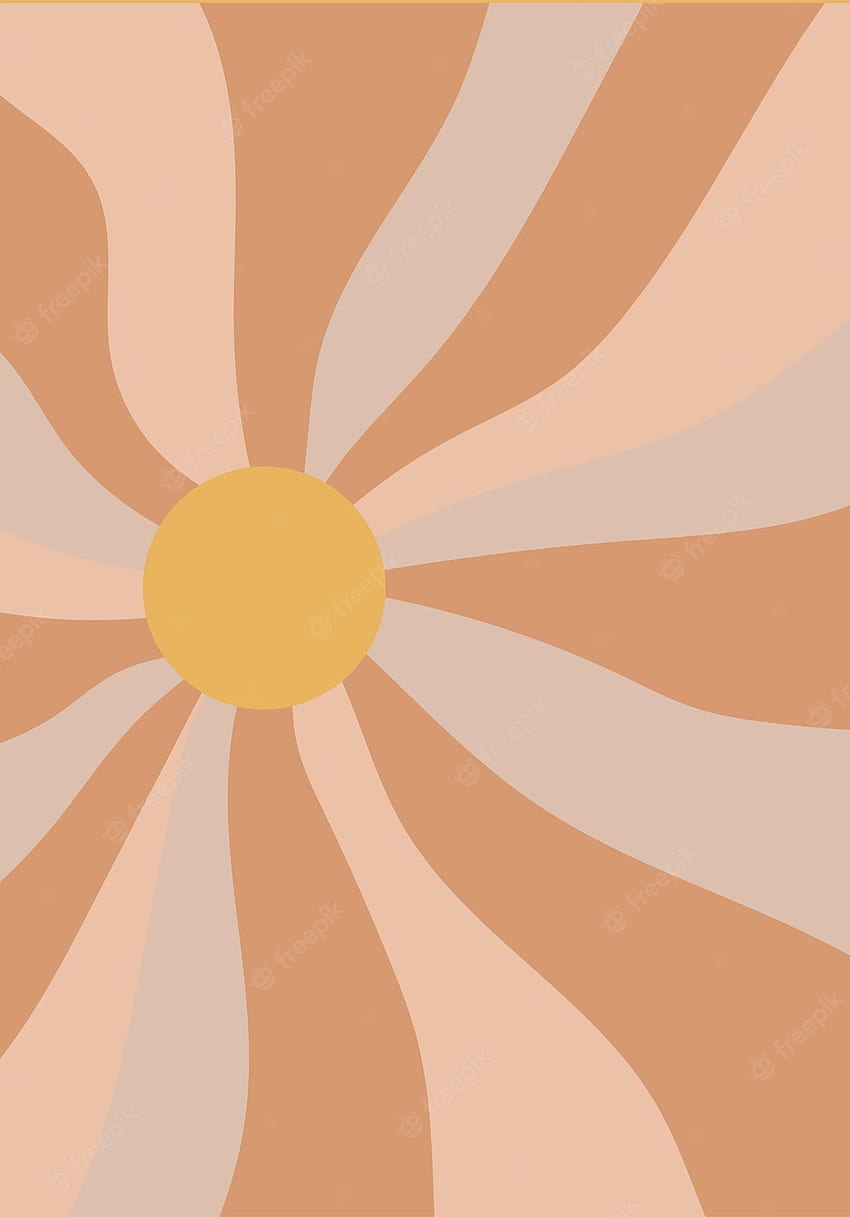 Vetor Premium. Cartaz de sol retrô descolado sol descolado fundo pastel arte de parede vintage retrô vetor de cartão dos anos 70 Papel de parede de celular HD